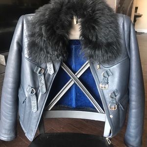 TOPSHOP Leather/Shearling Jacket